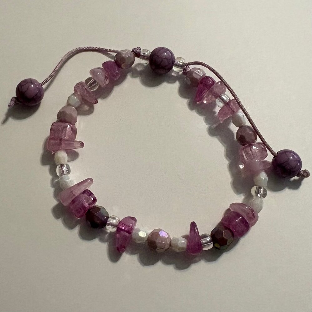 Purple Dyed Crystal Handmade Bracelet